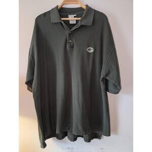 Puma Shirt Mens Size 2XL Green Polo 3 Button Embroidered Green Bay Packers